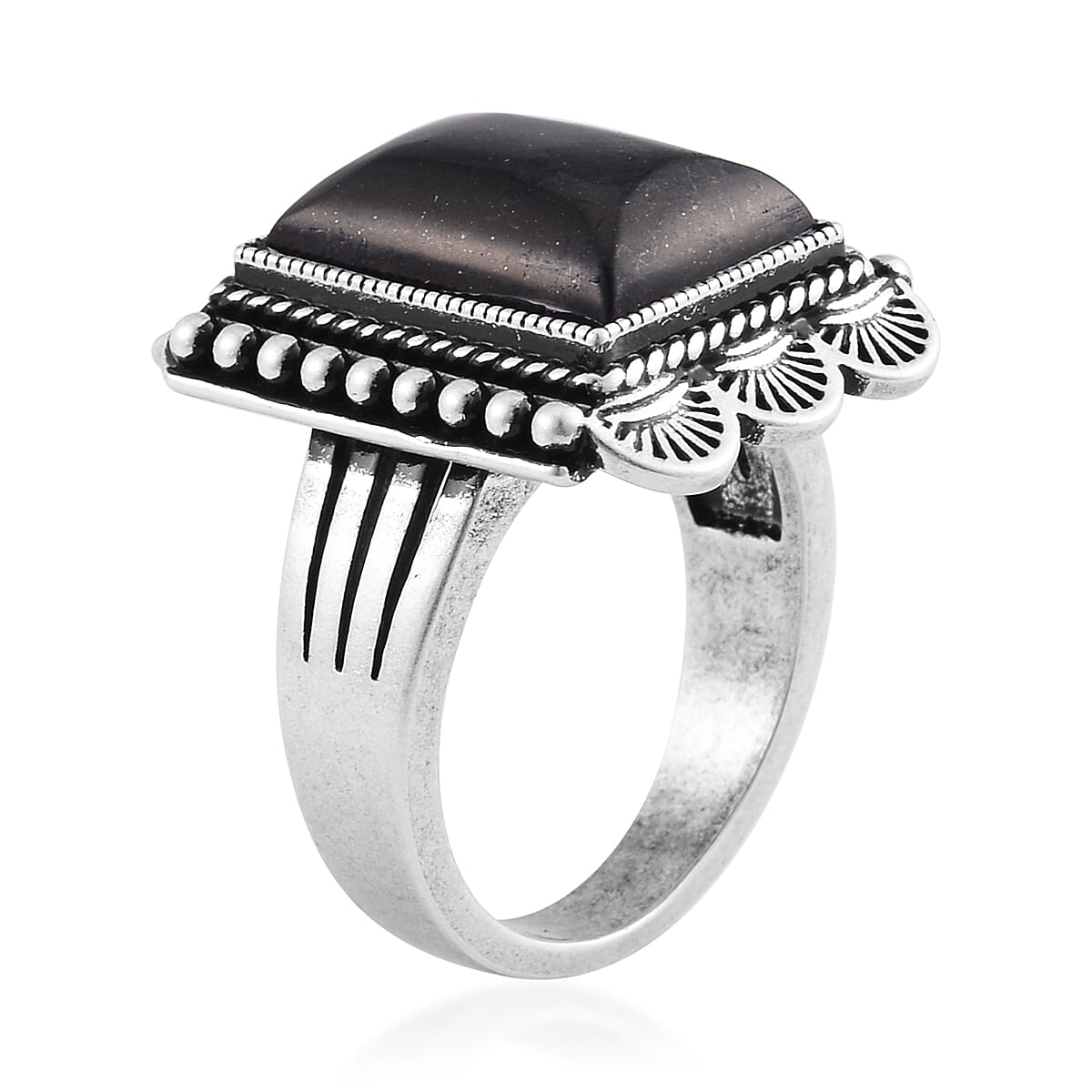 Shungite Solitaire Ring in ION Plated Copper (Size 10.0) 20.00 ctw
