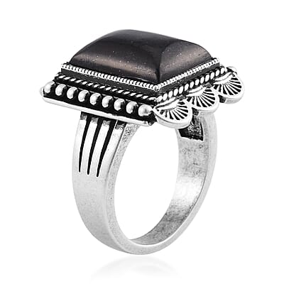 Shungite Solitaire Ring in ION Plated Copper (Size 10.0) 20.00 ctw