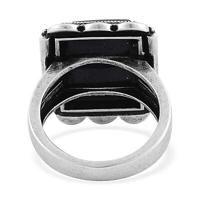 Shungite Solitaire Ring in ION Plated Copper (Size 10.0) 20.00 ctw