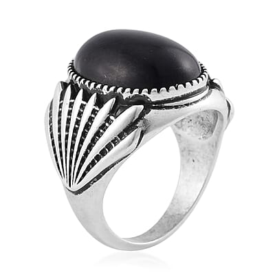 Shungite Solitaire Ring in ION Plated Copper (Size 10.0) 20.00 ctw