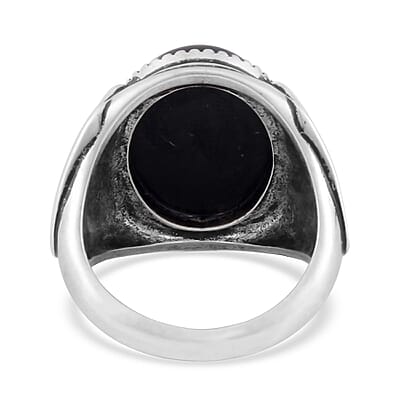 Shungite Solitaire Ring in ION Plated Copper (Size 10.0) 20.00 ctw