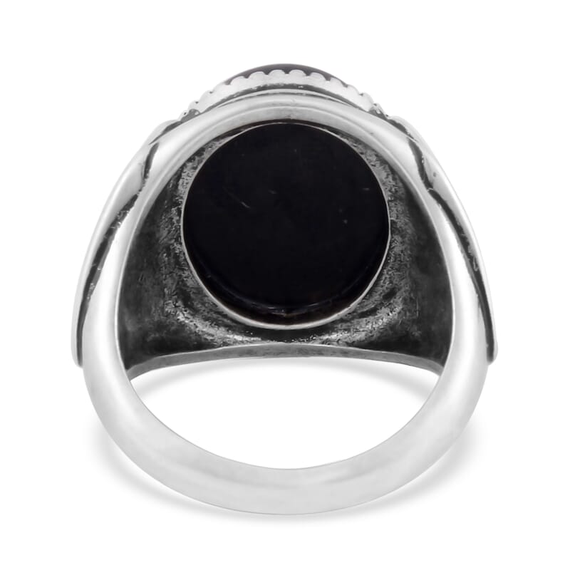 Shungite Solitaire Ring in ION Plated Copper (Size 10.0) 20.00 ctw