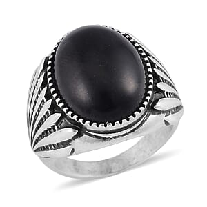 Shungite 20.00 ctw Solitaire Ring in ION Plated Copper (Size 6.0)