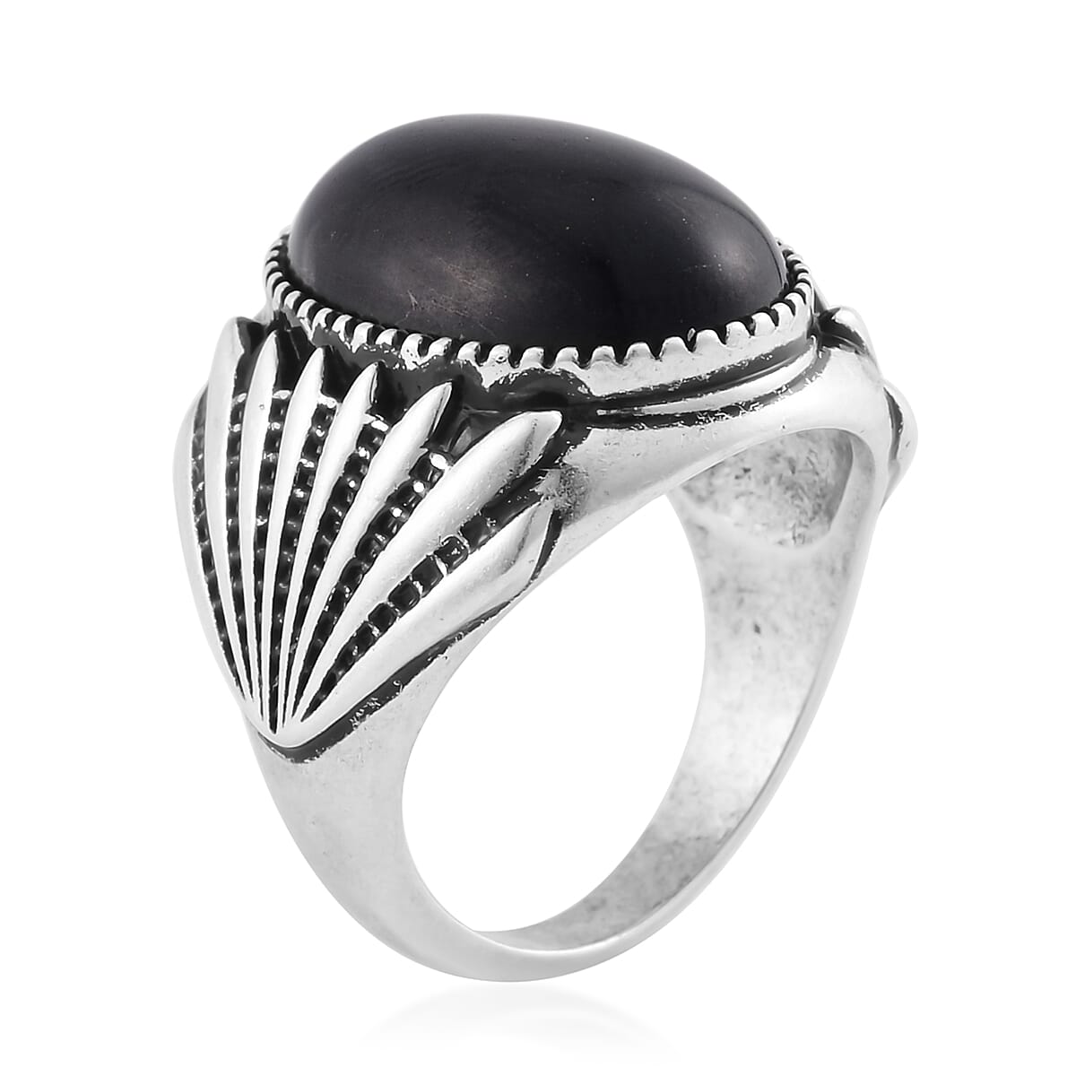 Shungite 20.00 ctw Solitaire Ring in ION Plated Copper (Size 6.0) image number 3