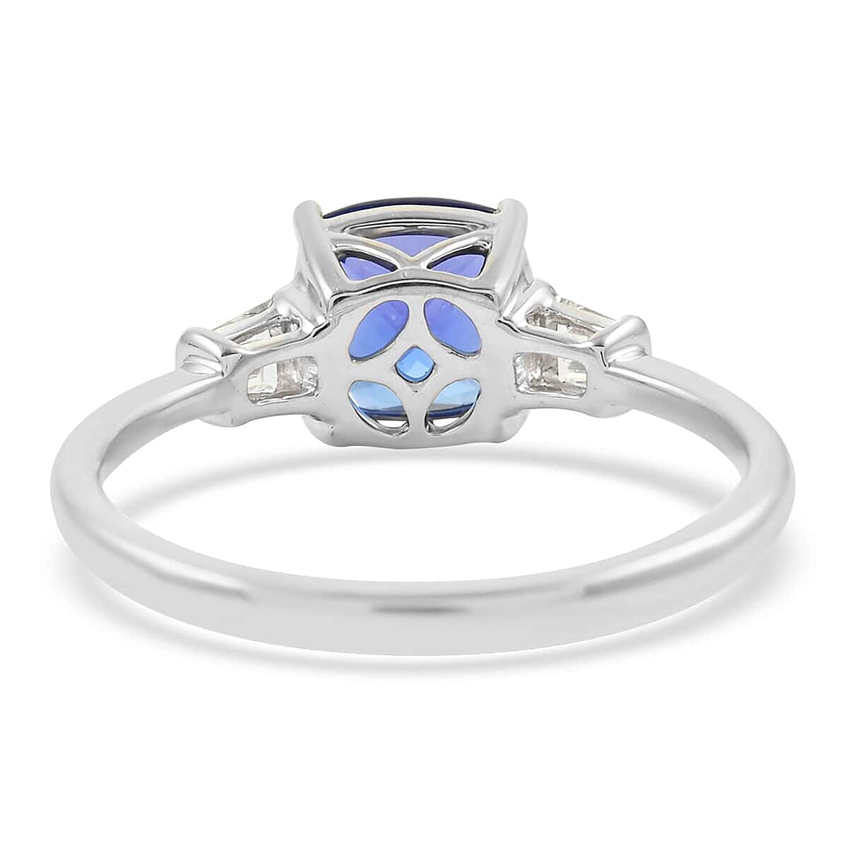 Rhapsody 950 Platinum AAAA Tanzanite and E-F VS Diamond Ring (Size 7.5) 5.15 Grams 2.70 ctw image number 4