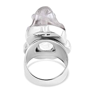 Crystal 0.10 ctw Ring in Sterling Silver (Size 5.5)