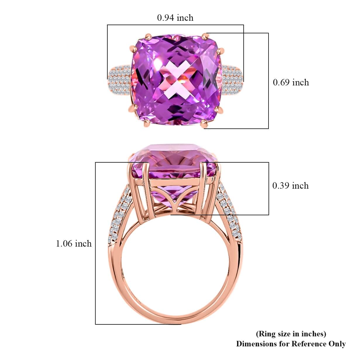 Certified Iliana 18K Rose Gold AAA Patroke Kunzite and G-H SI Diamond Ring (Size 7.5) 6.45 Grams 16.90 ctw image number 5