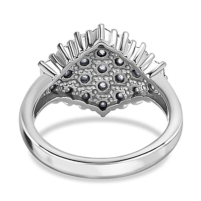 Designer Premium Austrian Crystal Cluster Ring in Stainless Steel (Size 10.0)