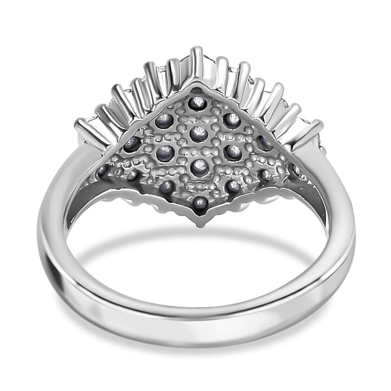 Designer Premium Austrian Crystal Cluster Ring in Stainless Steel (Size 10.0)