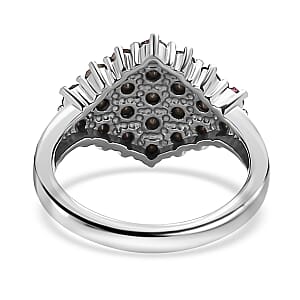 Designer Premium Multi Color Austrian Crystal Cluster Ring in Stainless Steel (Size 7.0)