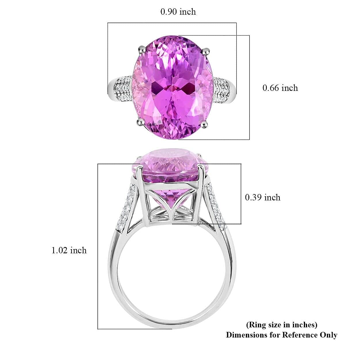Certified Rhapsody 950 Platinum AAAA Patroke Kunzite and E-F VS Diamond Ring (Size 6.0) 7.90 Grams 13.35 ctw image number 5