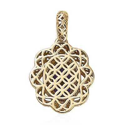 Mirage Collection 10K Yellow Gold AAA Tanzanite and Natural Yellow Diamond I3 Pendant 1.15 ctw