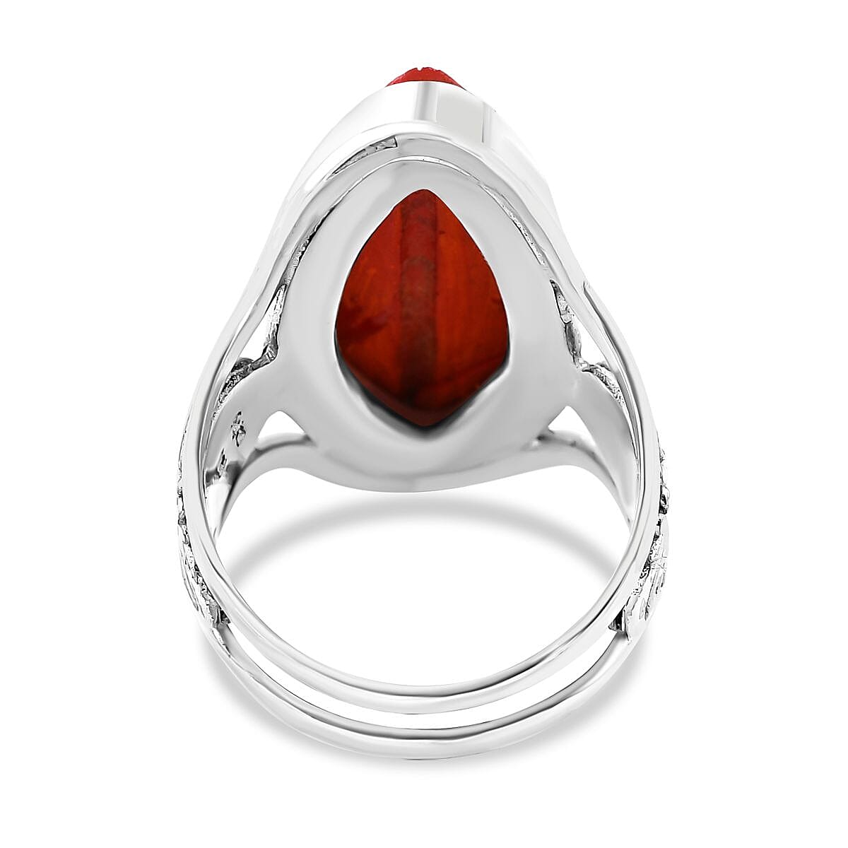 Cinnabar Ring in Sterling Silver (Size 5.5)
