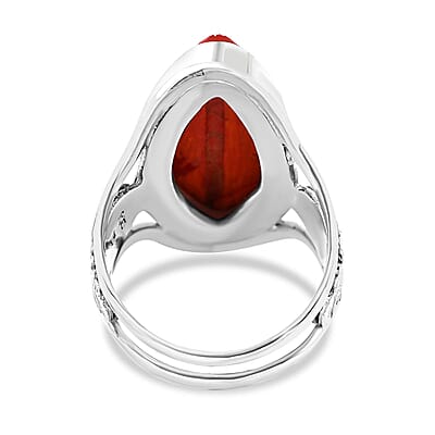 Cinnabar Ring in Sterling Silver (Size 5.5)