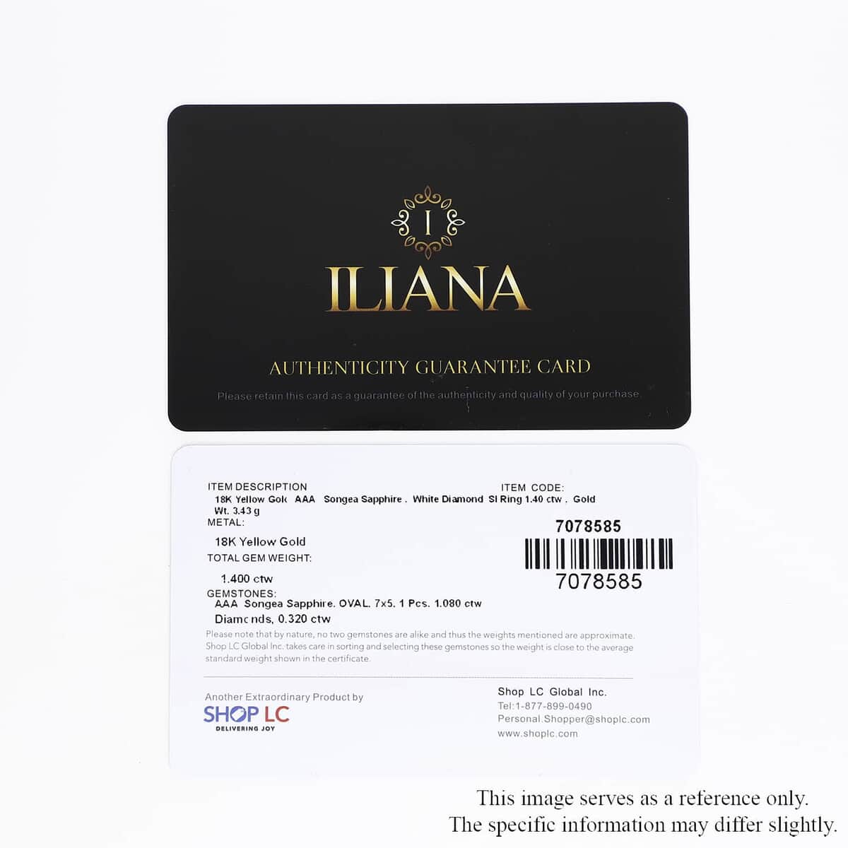 Certified & Appraised Iliana 18K Yellow Gold AAA Songea Sapphire and G-H SI Diamond Ring (Size 5.5) 1.40 ctw image number 8