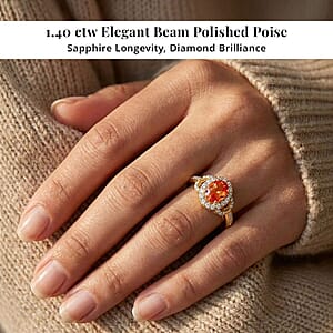 Certified & Appraised Iliana 18K Yellow Gold AAA Songea Sapphire and G-H SI Diamond Ring (Size 6.5) 1.40 ctw