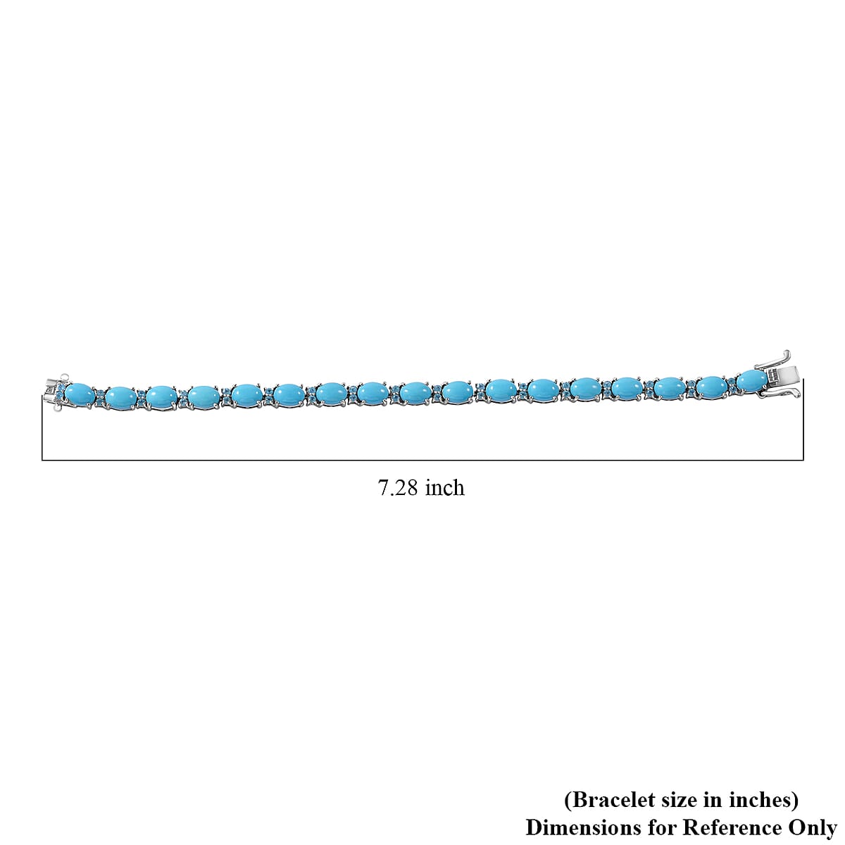 Sleeping Beauty Turquoise, Malgache Neon Apatite Bracelet in Platinum Over Sterling Silver (6.50 In) 14.65 ctw image number 4