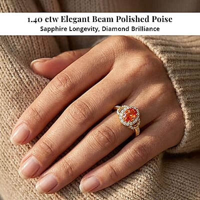 Certified & Appraised Iliana 18K Yellow Gold AAA Songea Sapphire and G-H SI Diamond Ring (Size 11.0) 1.40 ctw