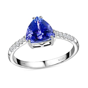 Certified & Appraised Iliana AAA Tanzanite and Diamond 2.05 ctw Ring in 18K White Gold, Diamond Gold Ring, Wedding Rings (Size 6.5)