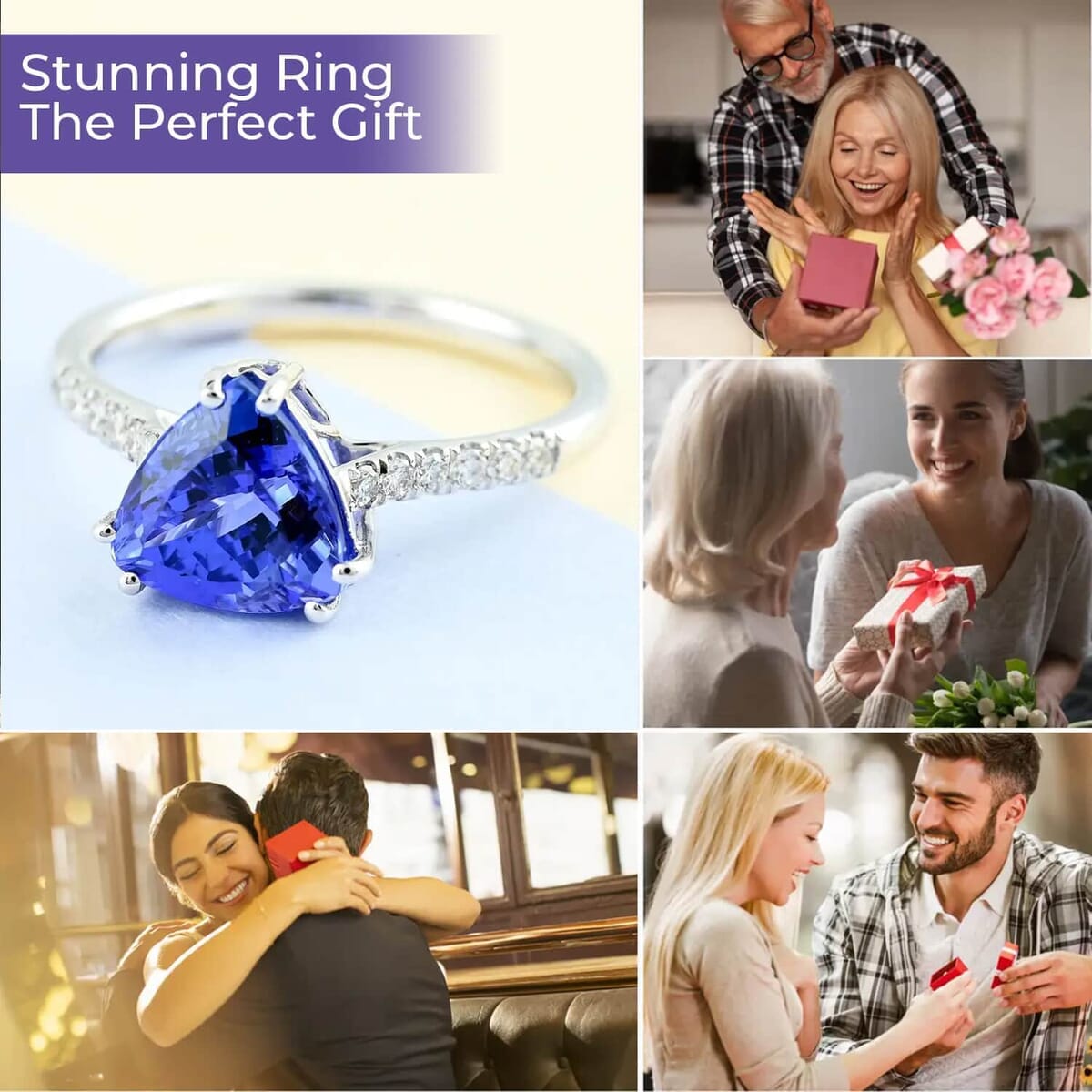 Certified & Appraised Iliana AAA Tanzanite and Diamond 2.05 ctw Ring in 18K White Gold, Diamond Gold Ring, Wedding Rings (Size 7.5) image number 3