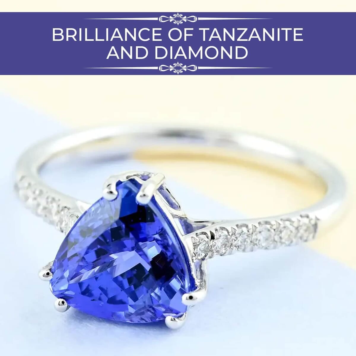 Certified & Appraised Iliana AAA Tanzanite and Diamond 2.05 ctw Ring in 18K White Gold, Diamond Gold Ring, Wedding Rings (Size 8.5) image number 1