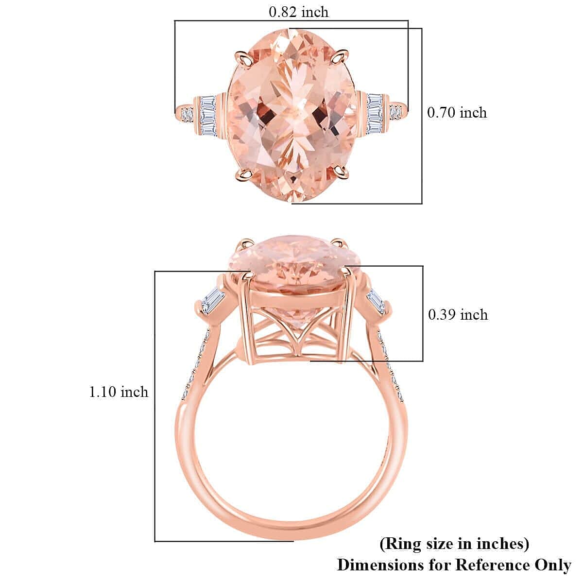 Certified and Appraised Iliana 18K Rose Gold AAA Marropino Morganite and G-H I1 Diamond Ring (Size 10.5) 10.10 ctw image number 4