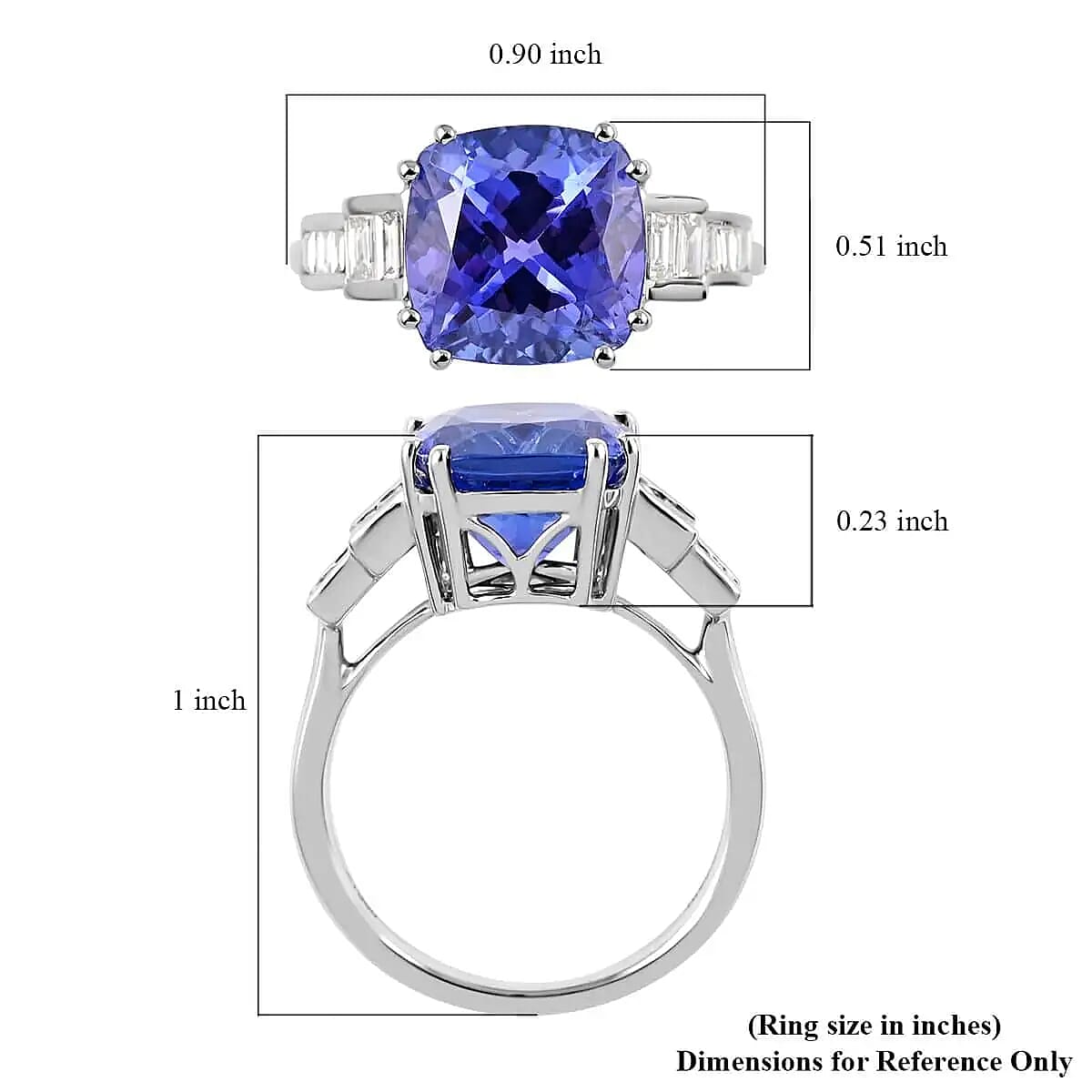 Certified & Appraised Rhapsody 950 Platinum AAAA Tanzanite and E-F VS Diamond Ring (Size 5.0) 5.75 Grams 4.50 ctw