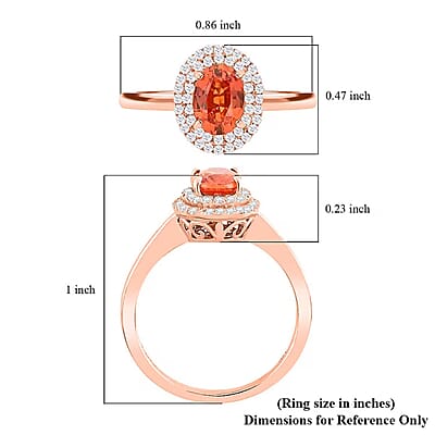Certified & Appraised Iliana 18K Rose Gold AAA Songea Sapphire and G-H SI Diamond Double Halo Ring (Size 11.0) 3.50 Grams 1.20 ctw