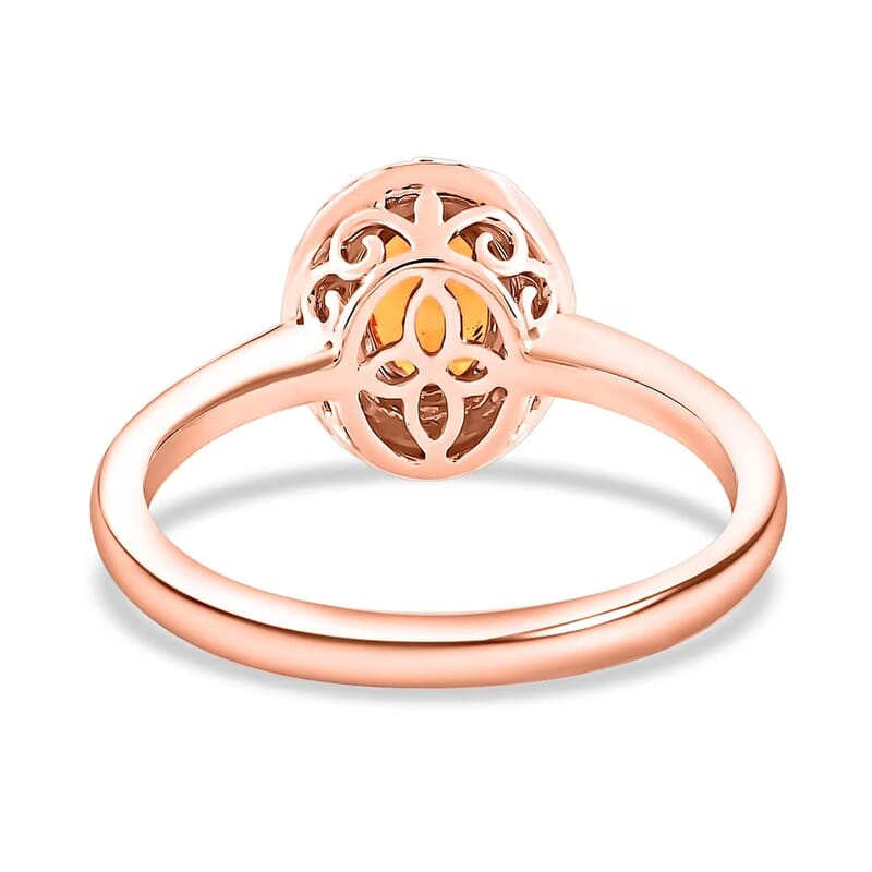 Certified & Appraised Iliana 18K Rose Gold AAA Songea Sapphire and G-H SI Diamond Double Halo Ring (Size 5.0) 3.50 Grams 1.20 ctw