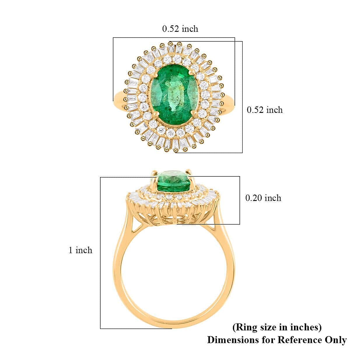 Certified & Appraised Iliana 18K Yellow Gold AAA Kagem Zambian Emerald and G-H SI Diamond Double Halo Ring (Size 8.5) 6 Grams 2.55 ctw image number 4