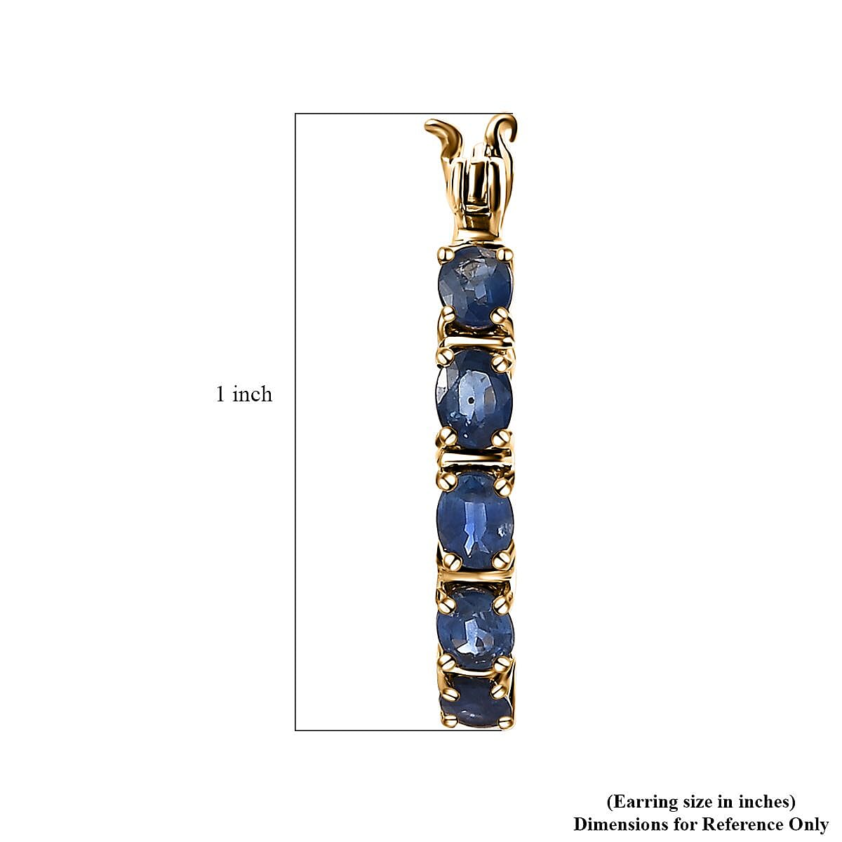 Premium Ceylon Blue Sapphire 2.15 ctw Hoop Earrings in Vermeil Yellow Gold Over Sterling Silver image number 4