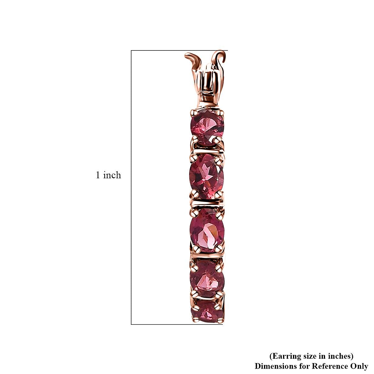 Premium Ouro Fino Rubellite Hoop Earrings in Vermeil Rose Gold Over Sterling Silver 1.85 ctw