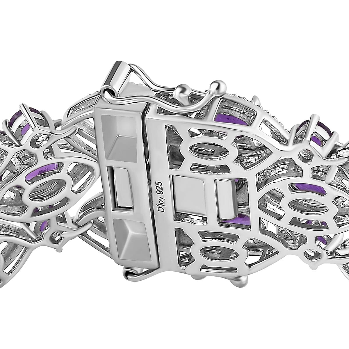 African Amethyst 3 Row Bracelet in Platinum Over Sterling Silver (7.25 In) 17.35 ctw image number 3