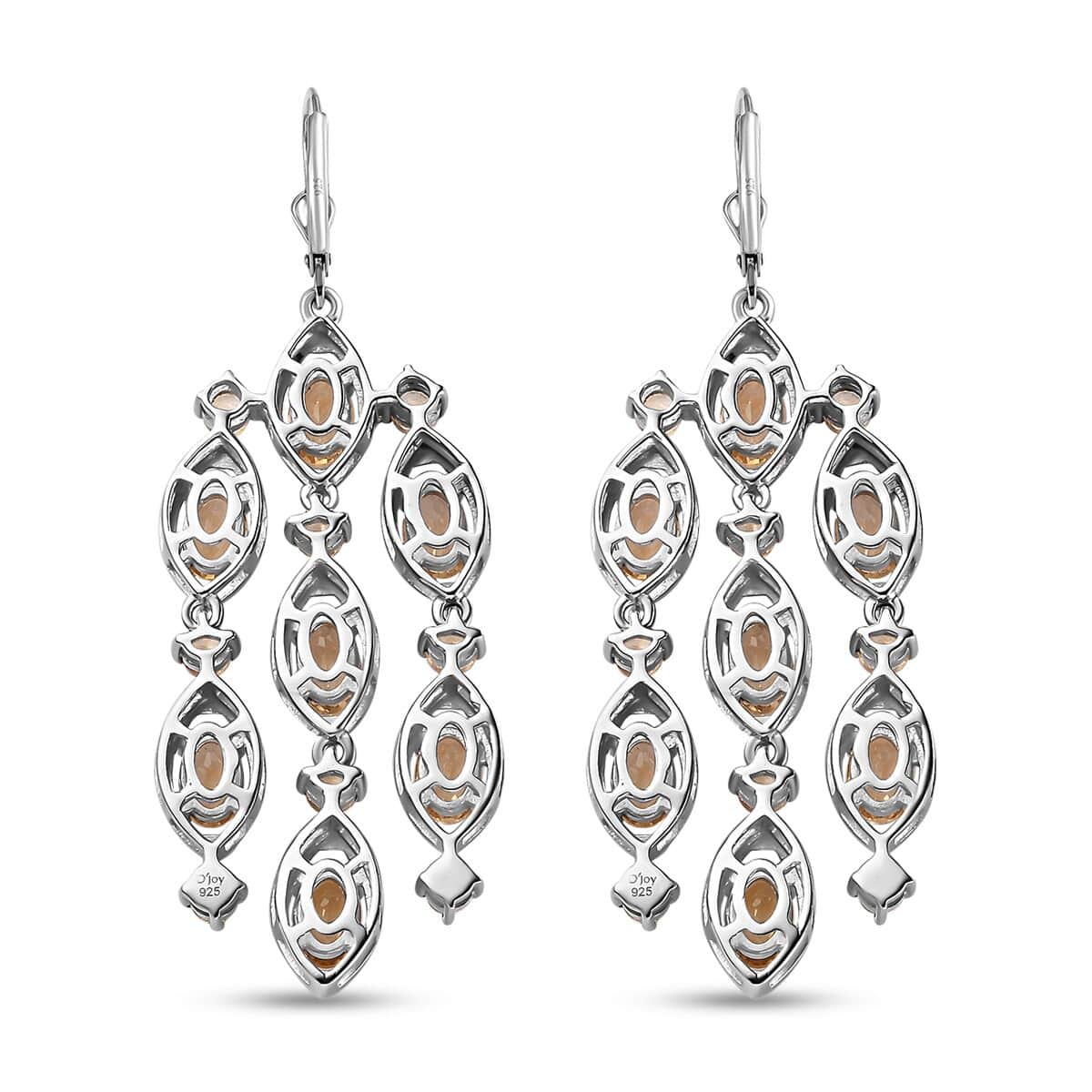 Brazilian Citrine Chandelier Earrings in Platinum Over Sterling Silver 8.10 ctw image number 4