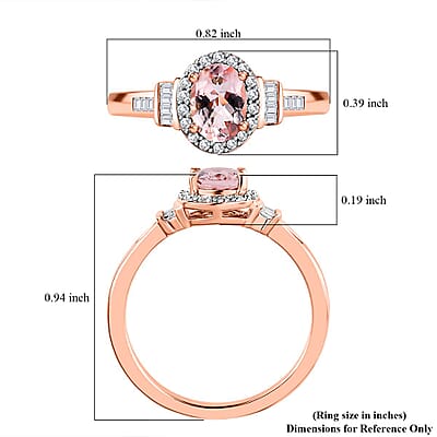 Premium Pink Morganite and Diamond Halo Ring in Vermeil Rose Gold Over Sterling Silver (Size 10.0) 0.90 ctw