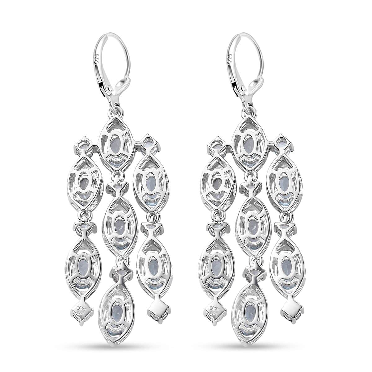 Sky Blue Topaz Chandelier Earrings in Platinum Over Sterling Silver 11.10 ctw image number 4