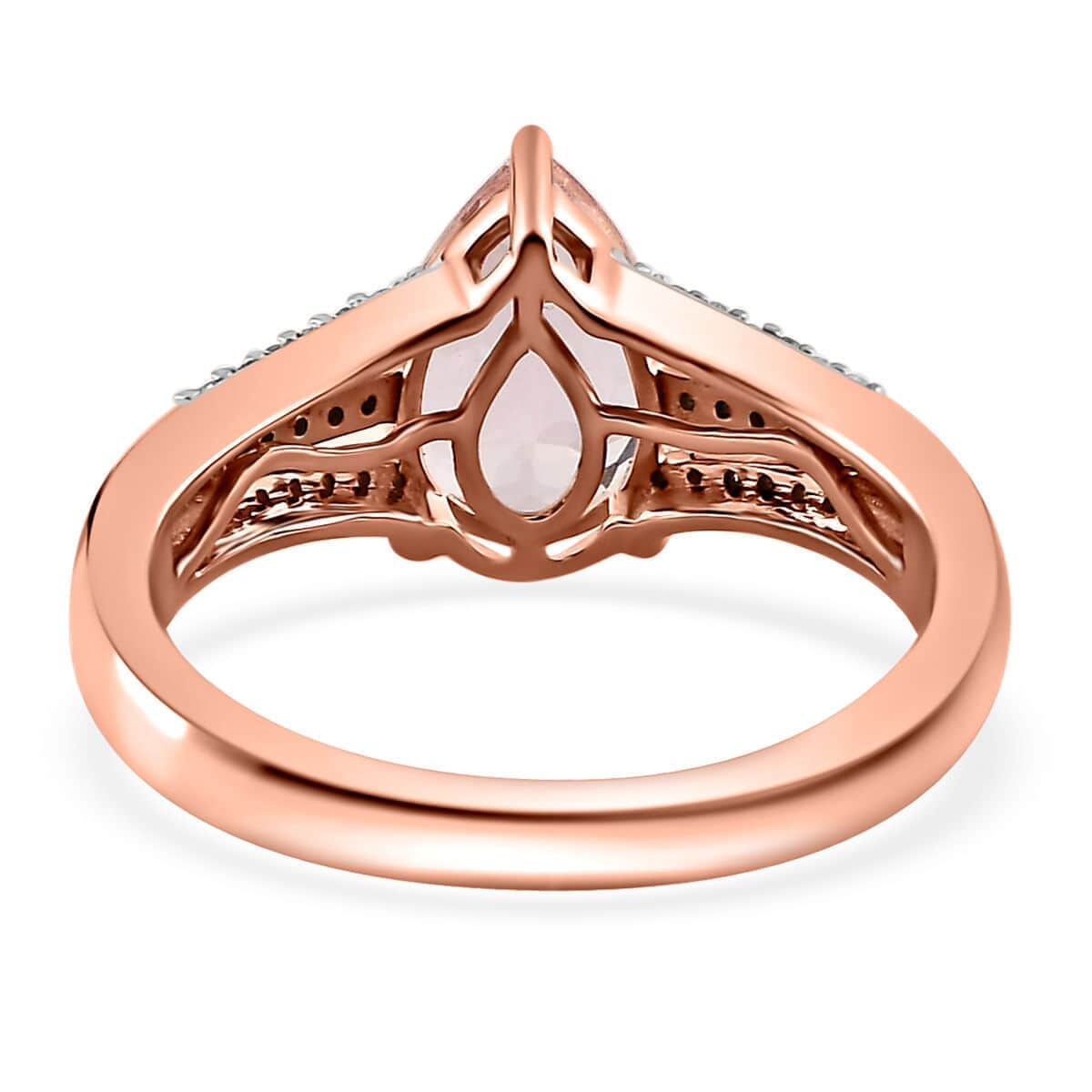 Luxoro 10K Rose Gold Premium Pink Morganite and Diamond Ring (Size 10.5) 1.75 ctw image number 4