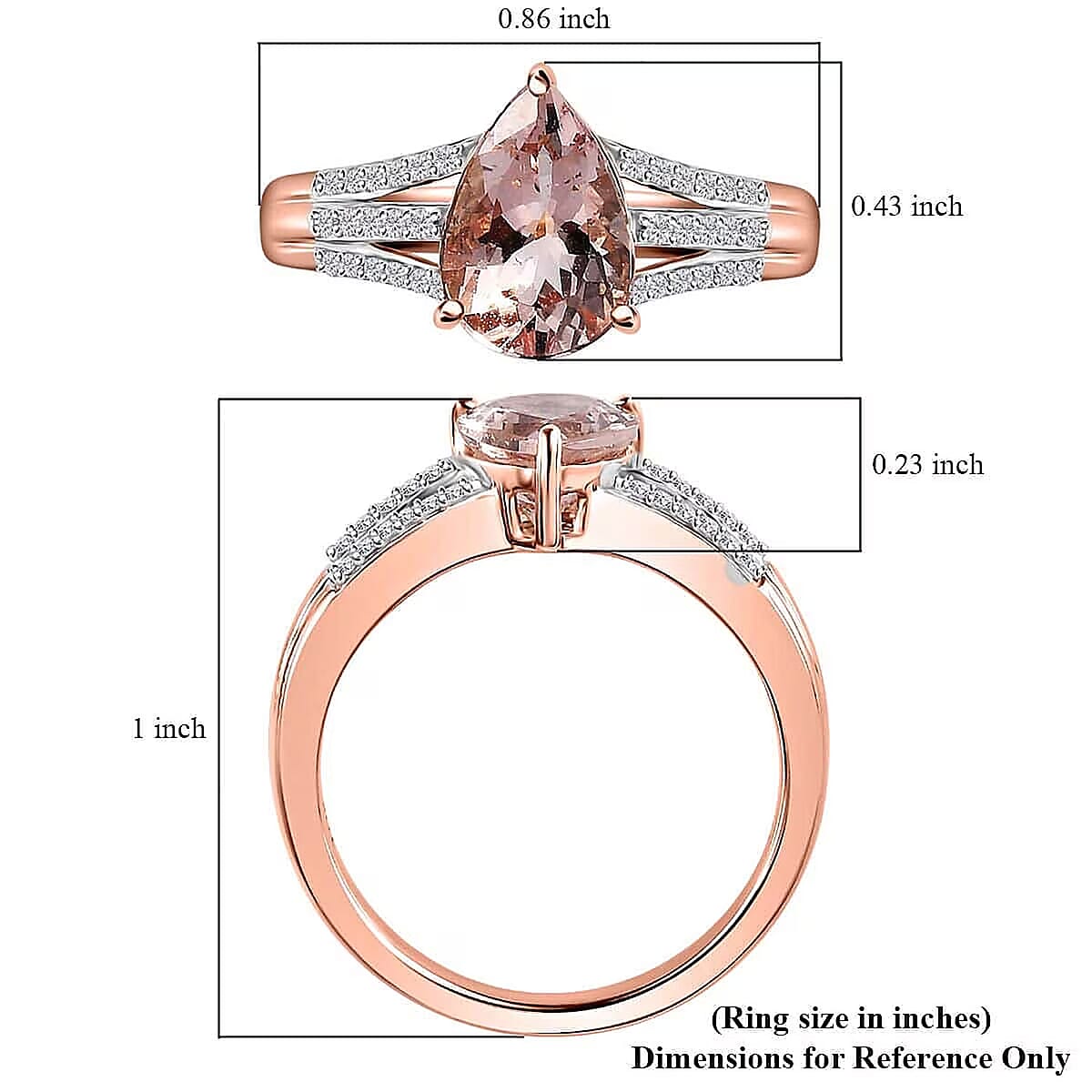 Luxoro Pink Morganite, Diamond Ring in 10K Rose Gold 1.75 ctw (Size 5.0) image number 5
