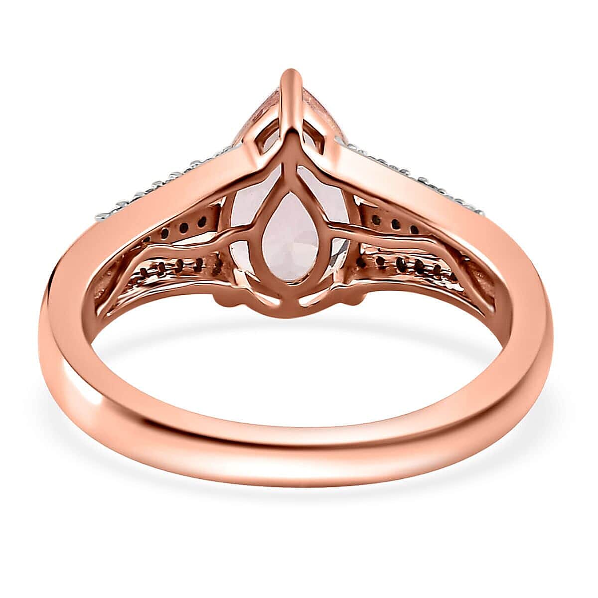 Luxoro 10K Rose Gold Premium Pink Morganite and Diamond Ring (Size 5.5) 1.75 ctw image number 4