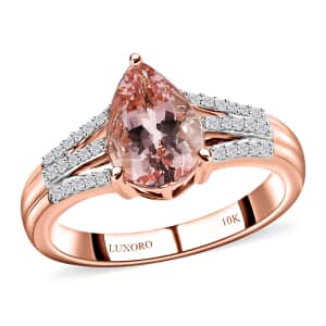 Luxoro 10K Rose Gold Premium Pink Morganite and Diamond Ring (Size 7.0) 1.75 ctw