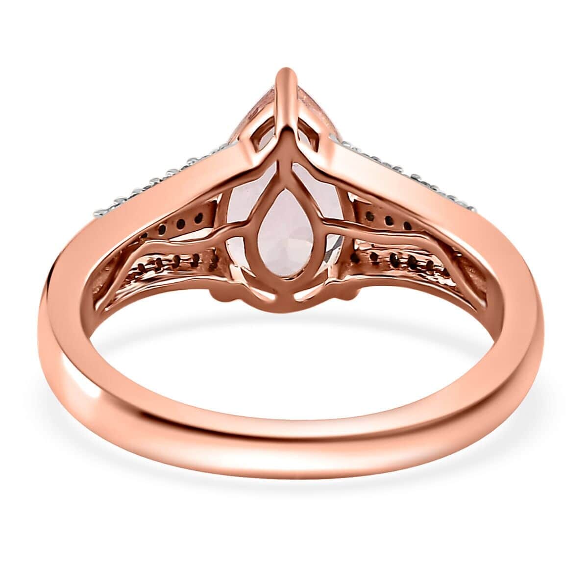 Luxoro 10K Rose Gold Premium Pink Morganite and Diamond Ring (Size 8.5) 1.75 ctw image number 4