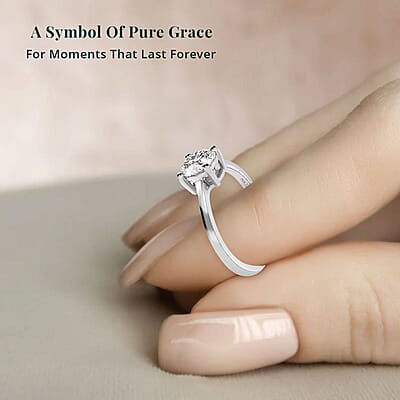950 Platinum E-F VS Luxuriant Lab Grown Diamond Solitaire Ring (Size 11.0) 4.60 Grams 1.00 ctw