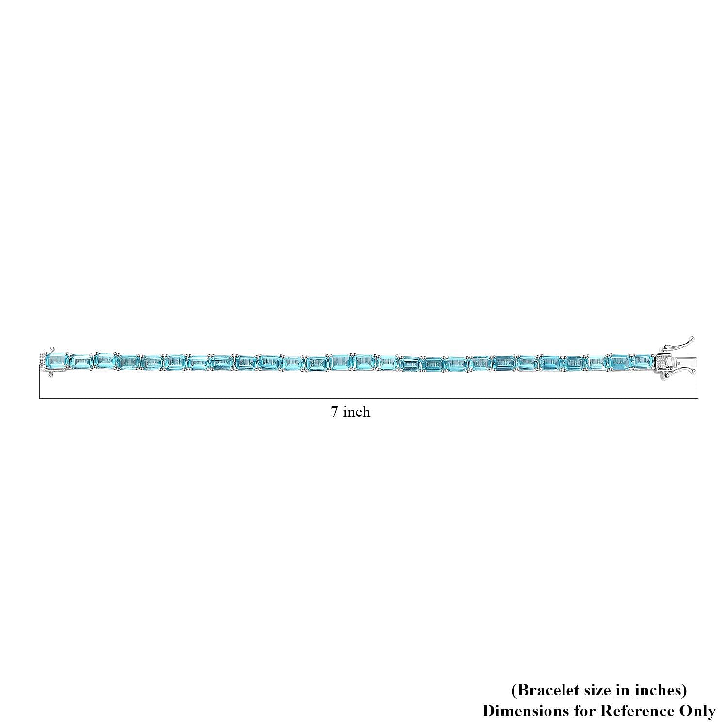 Betroka Blue Apatite 15.30 ctw Tennis Bracelet in Platinum Over Sterling Silver (6.50 In)