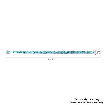 Betroka Blue Apatite 15.30 ctw Tennis Bracelet in Platinum Over Sterling Silver (6.50 In)