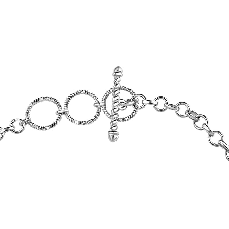 Betroka Blue Apatite and Multi-Tourmaline 14.60 ctw Toggle Clasp Bracelet in Vermeil YG and Platinum Over Sterling Silver (6.50-8.50In)