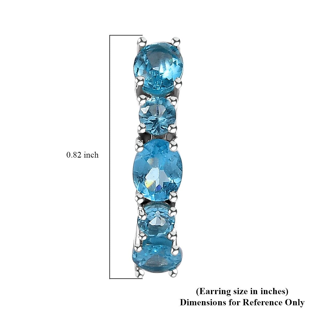 Betroka Blue Apatite Hoop Earrings in Platinum Over Sterling Silver 2.70 ctw