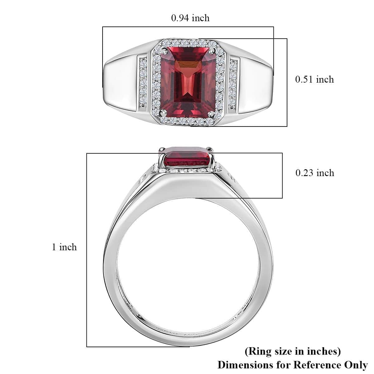 Rhapsody 950 Platinum AAAA Ouro Fino Rubellite and E-F VS2 Diamond Men's Ring (Size 10.0) 10.80 Grams 2.90 ctw image number 5