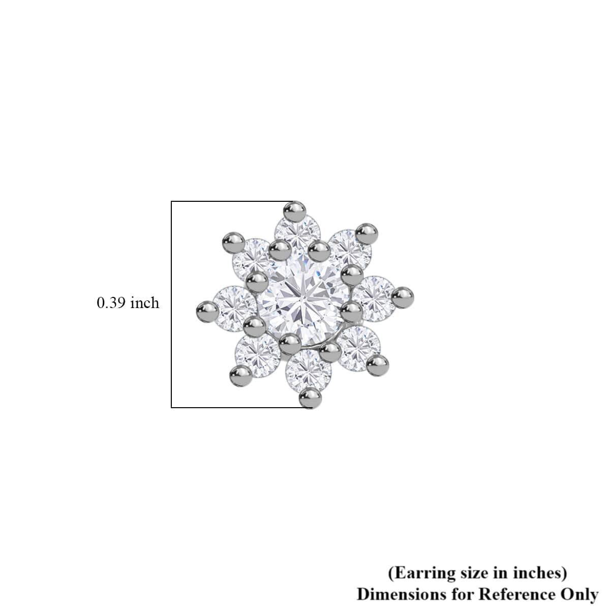Moissanite Floral Stud Earrings in Platinum Over Sterling Silver 1.85 ctw image number 5
