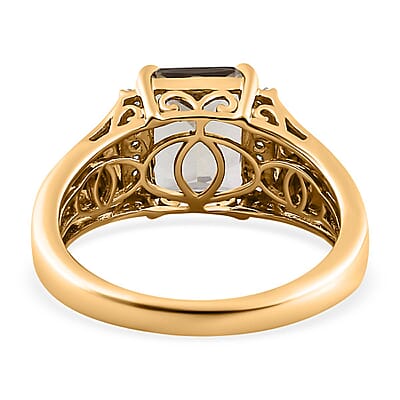 Certified & Appraised Luxoro AAA Turkizite and I2 Diamond 3.80 ctw Men's Ring in 14K Yellow Gold (Size 10.0) 5.35 Grams