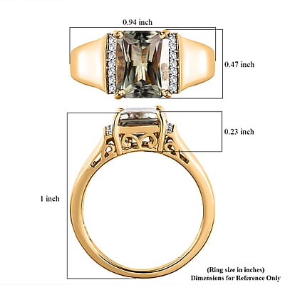 Certified & Appraised Luxoro AAA Turkizite and I2 Diamond 3.80 ctw Men's Ring in 14K Yellow Gold (Size 10.0) 5.35 Grams